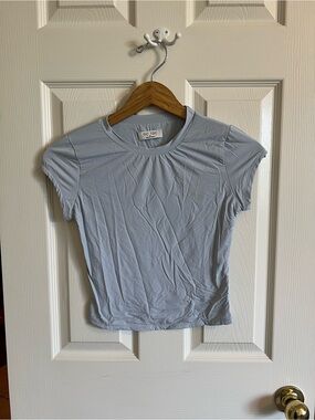 Tic Toc Women's Pale Blue Crew Neck Short Sleeve Tee